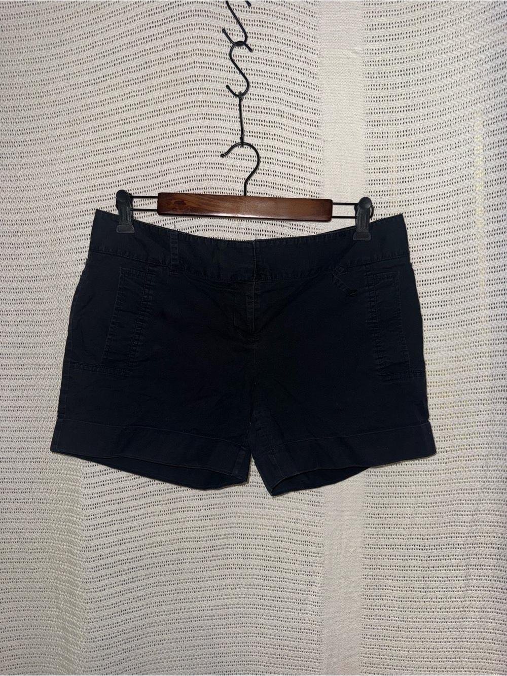 The Limited Navy Cotton Blend Bermuda Shorts